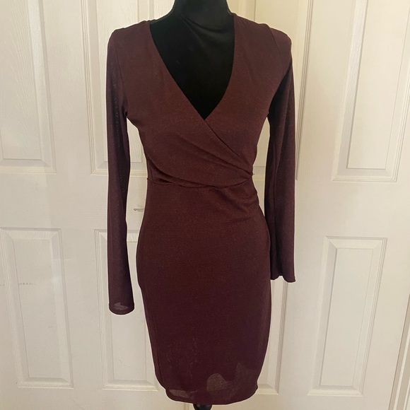 UO silence + noise pink burgundy dress NWT - Picture 3 of 13